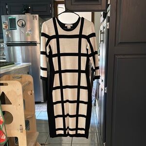 Liz Claiborne Black and Cream Sweater Dress